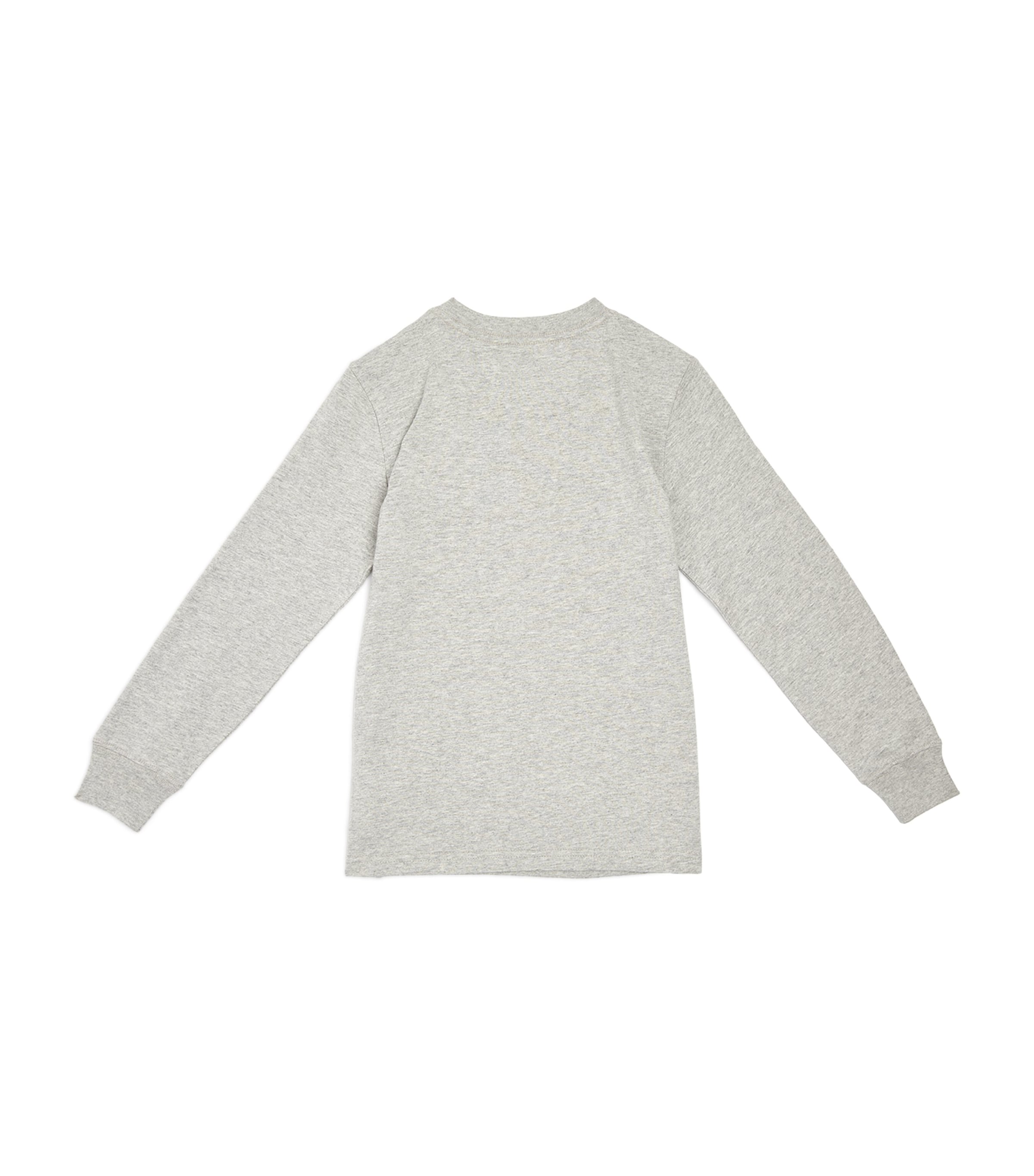 Ralph Lauren Kids Cotton Small Pony Long-Sleeve T-Shirt (6-14 Years) Grey Htr Image 3