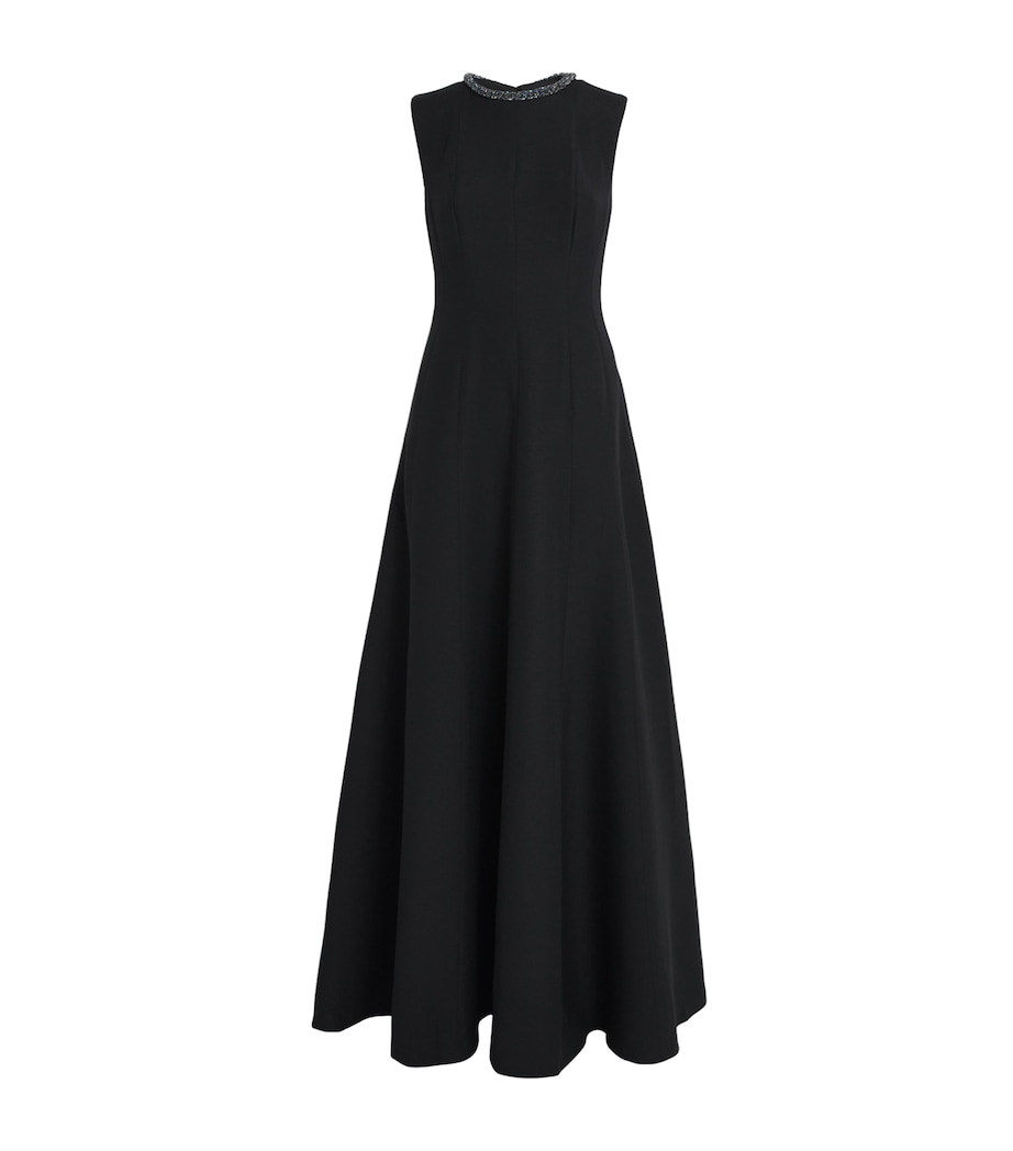 Wool-Silk Embellished Gown BLACK Image 1