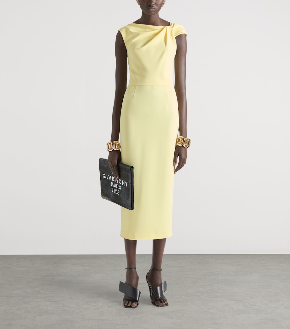 Crepe Draped Midi Dress BUTTER Image 2