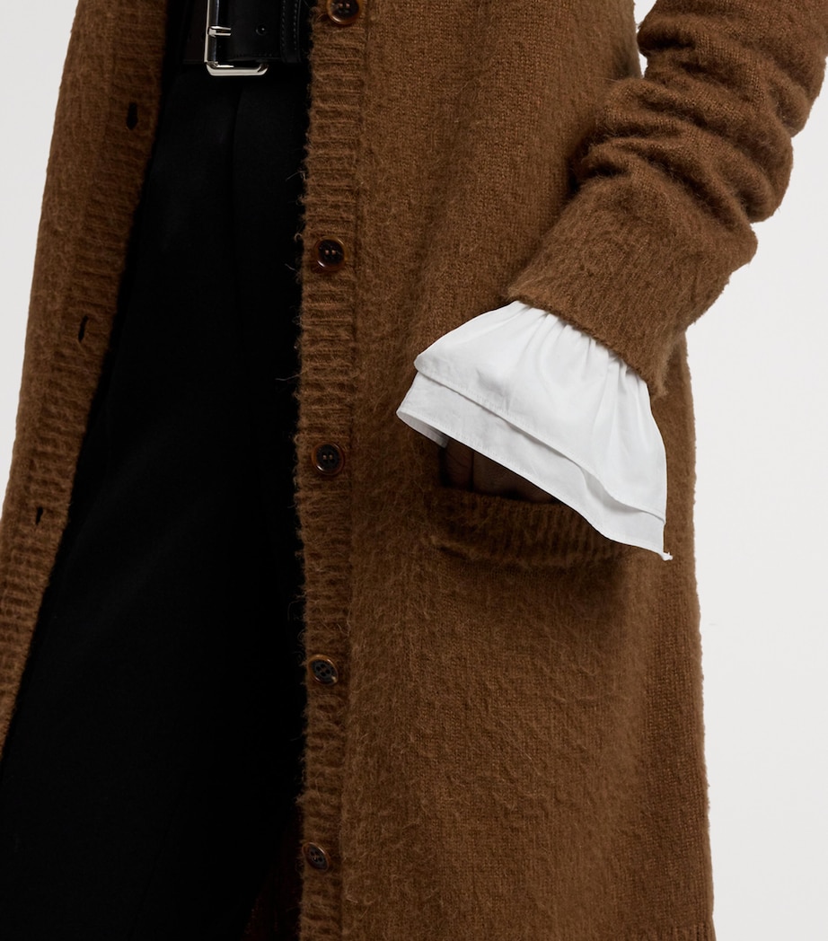 Cashmere-Alpaca Long Cardigan COGNAC Image 3