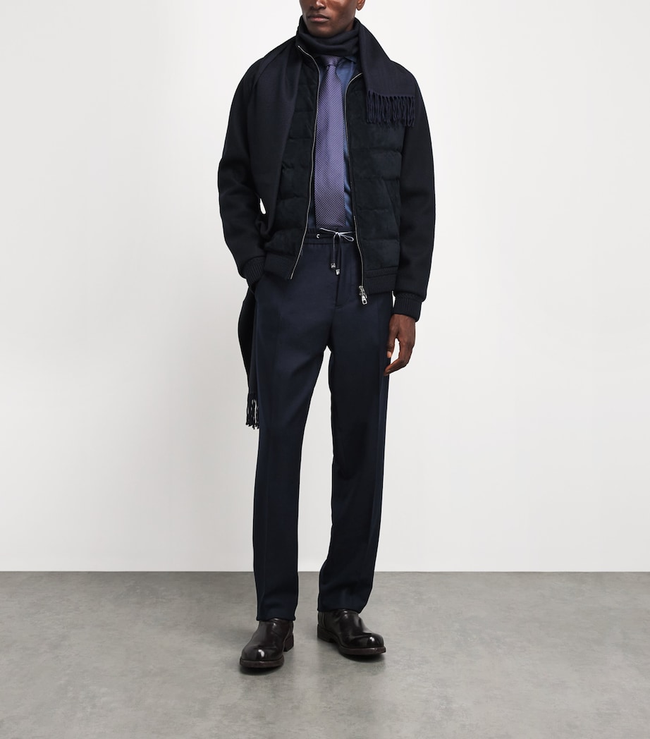 Brett Johnson Mens Wool-Blend Drawstring Sweatpants Navy Image 2