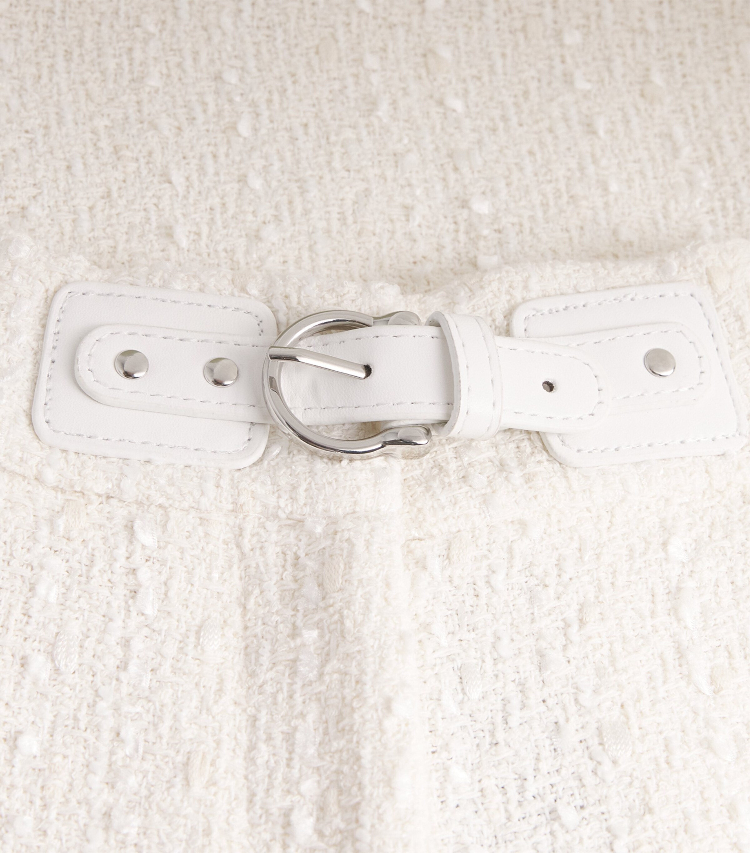 Tweed Belted Wide-Leg Trousers ECRU Image 5