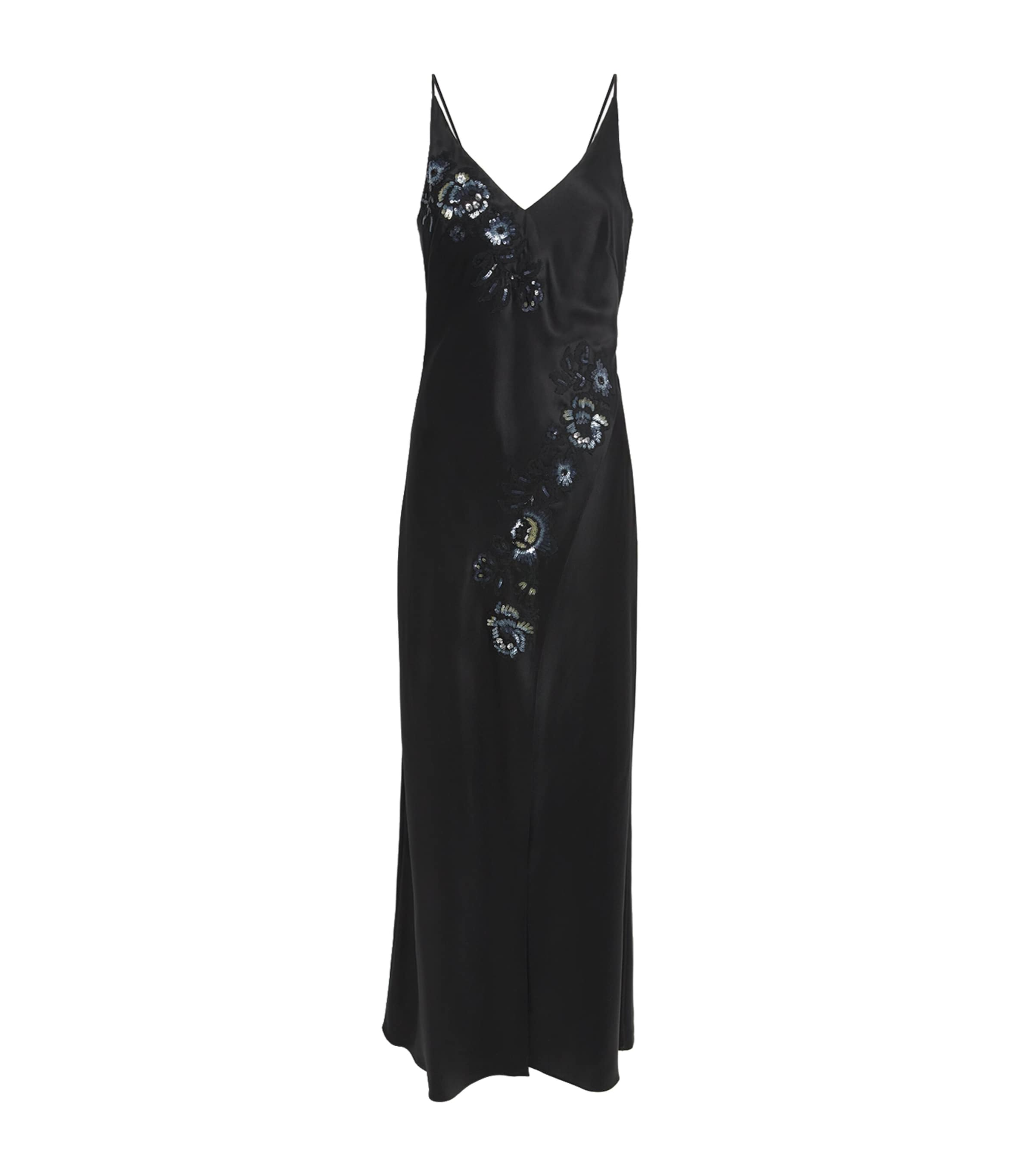 Silk Embellished Sofia Slip Dress BLACK/SPARKLING BLCK Image 1