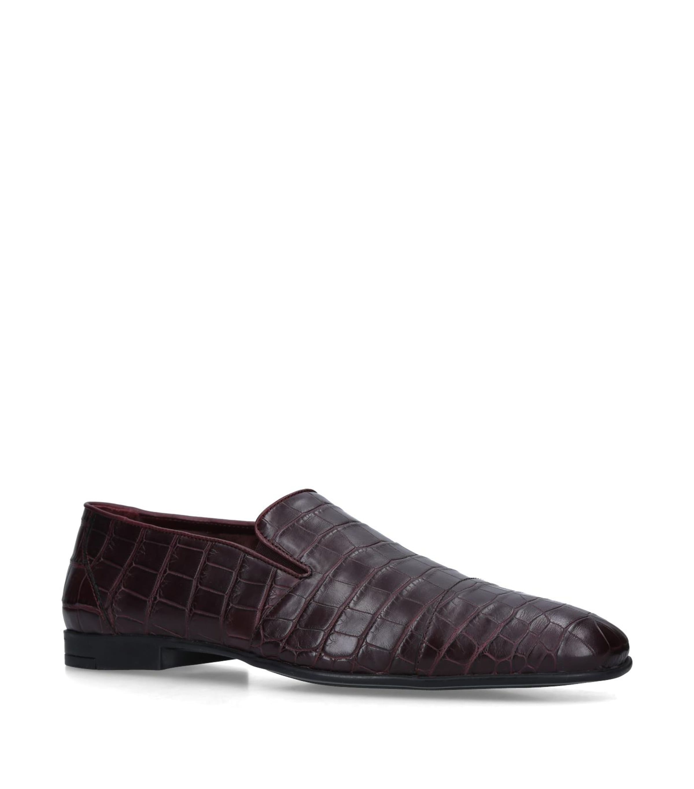 Shop Brotini Croc-print Slippers In Burgundy