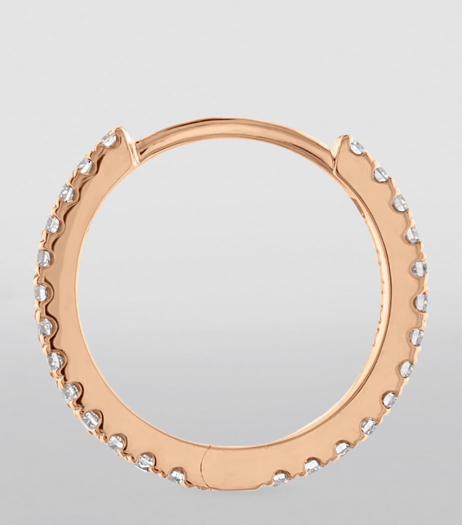 Diamond Eternity Single Hoop Earring (9.5mm) ROSE GOLD Image 3
