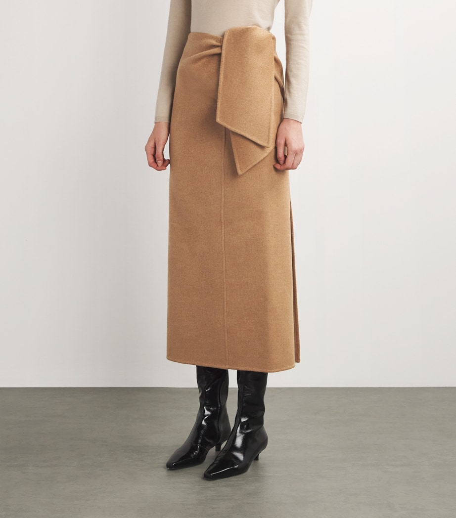 Camel Wool Midi Skirt CAMEL Image 3
