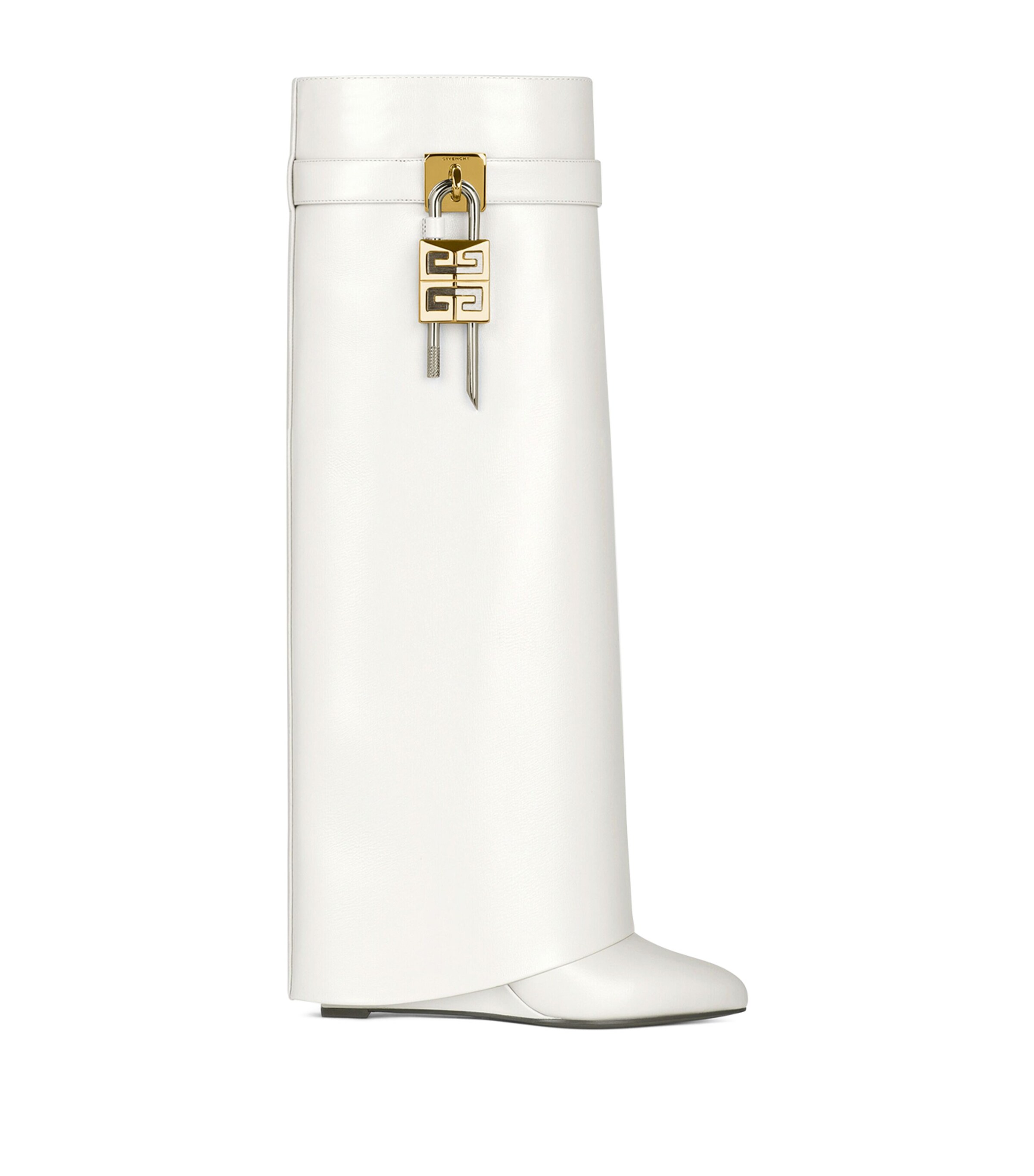 Givenchy Leather Shark Lock Knee-High Boots 90 | Women Shoes | Boots | Knee High Boots | Designers | Givenchy | Women Trending Now | Shoes