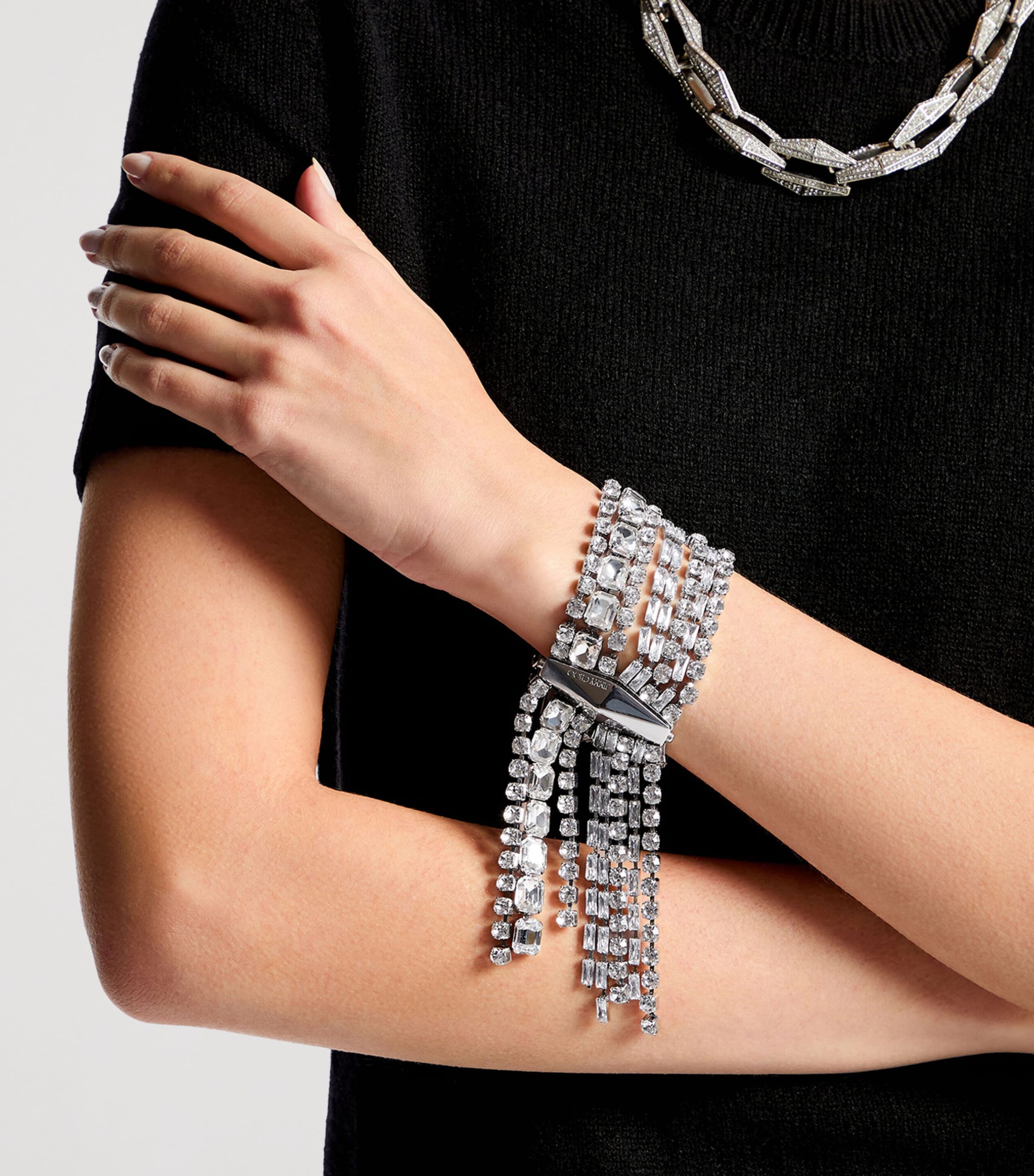 Jimmy Choo Crystal-Embellished Zandra Bracelet Silver/crystal Image 2