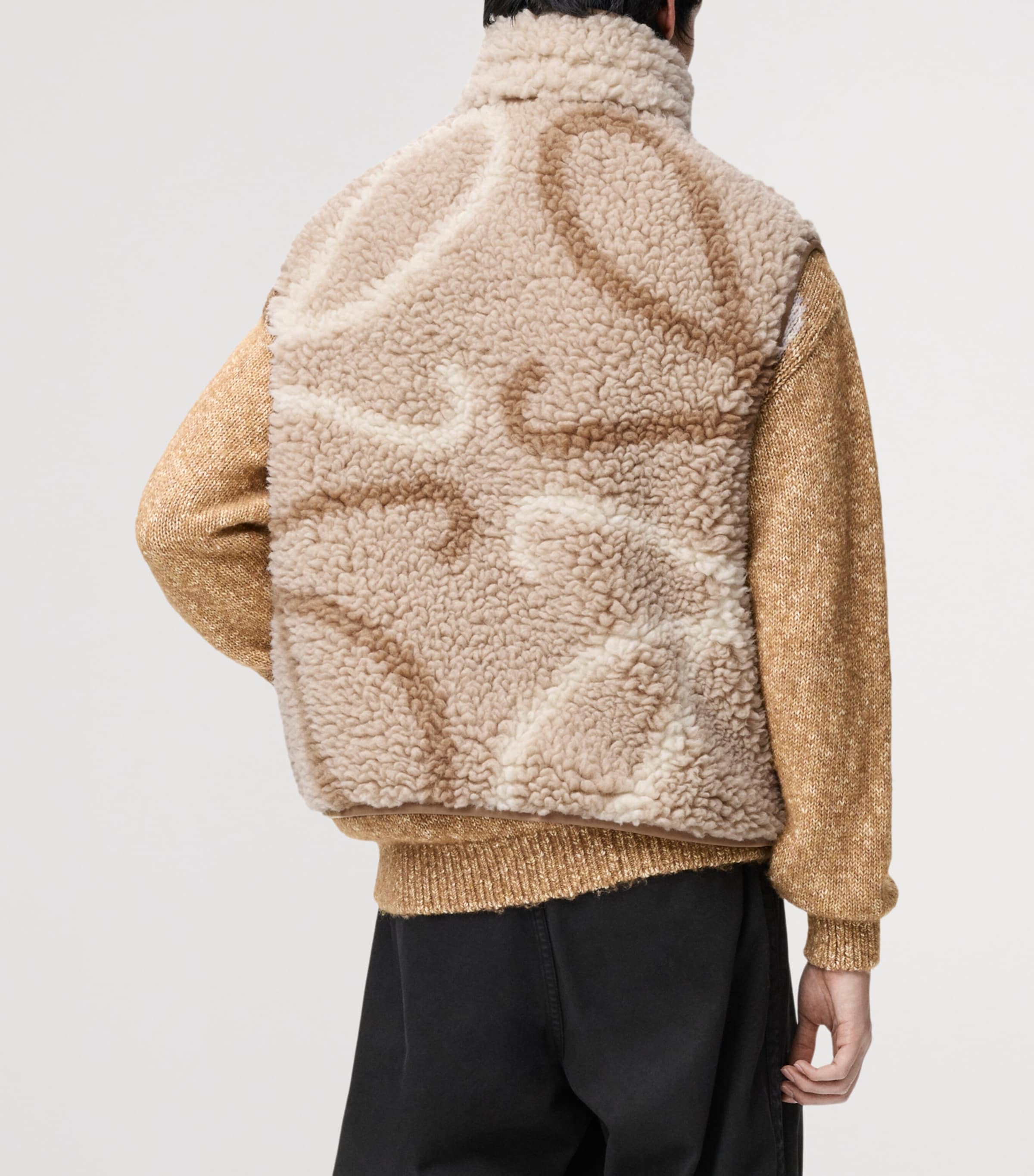 Fleece Anagram Gilet BEIGE/KHAKI GREEN Image 4