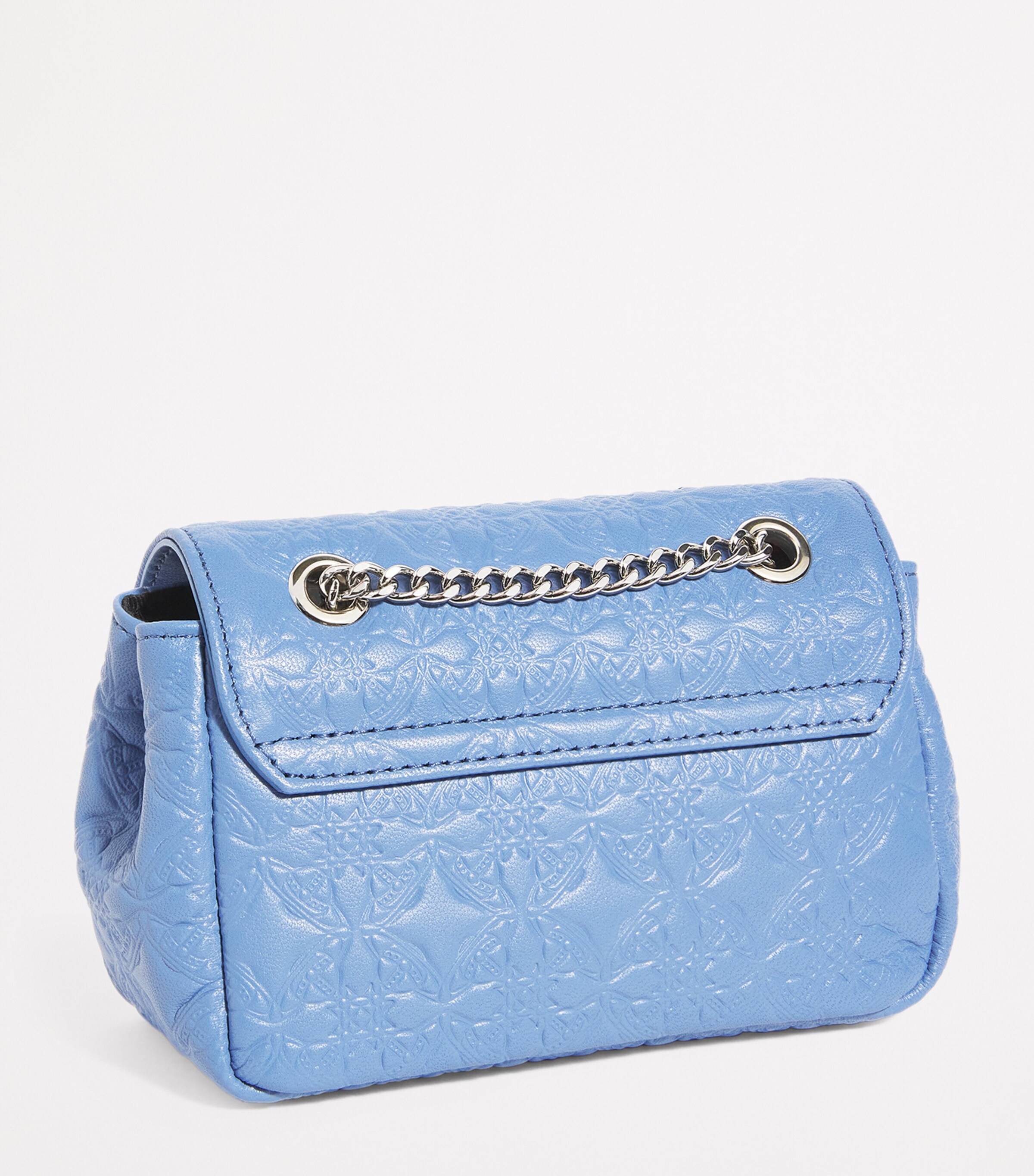 Vivienne Westwood Blue Small Embossed Leather Shoulder Bag