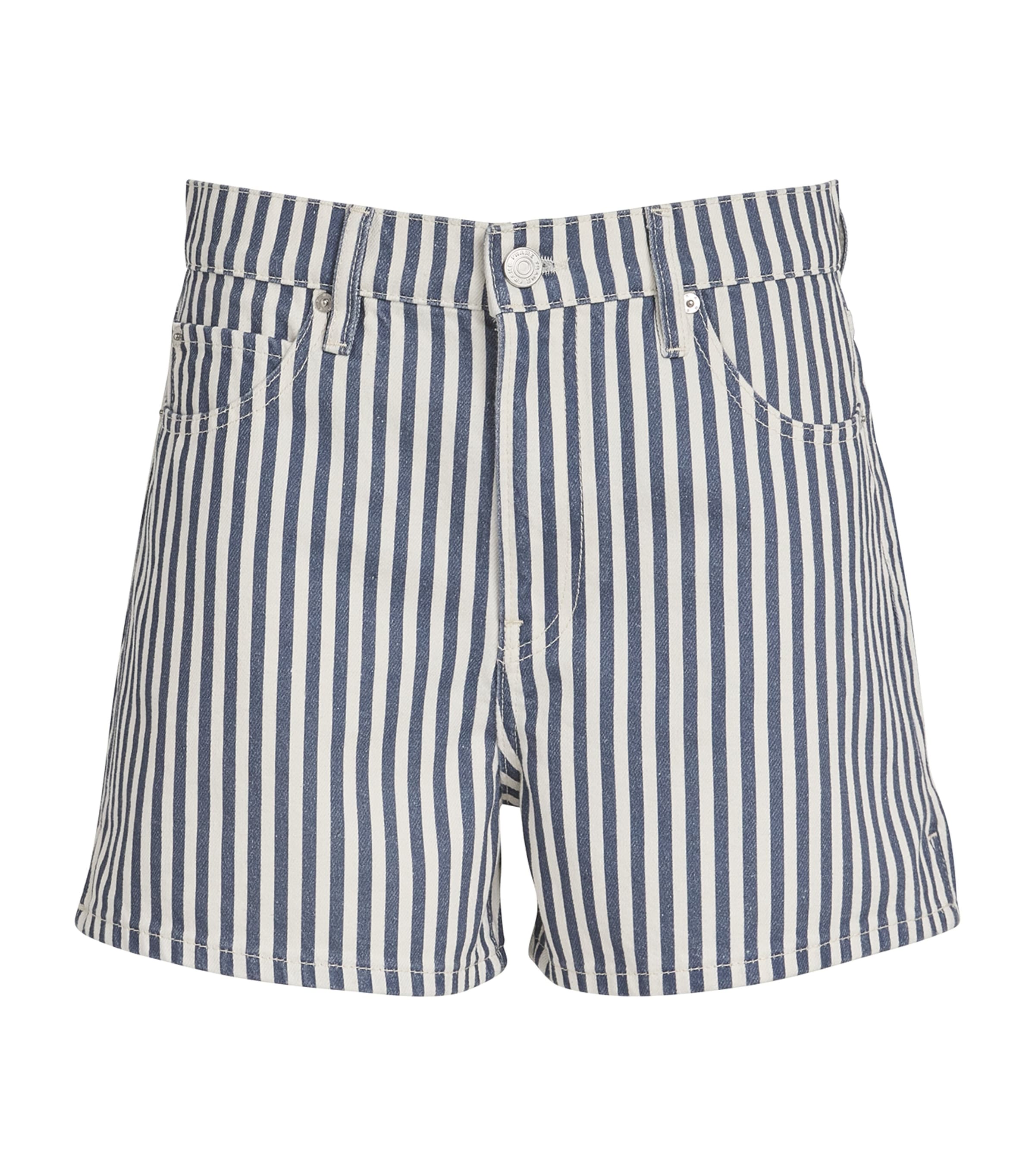 Shop Frame Cotton Vintage Relaxed Shorts In Blue