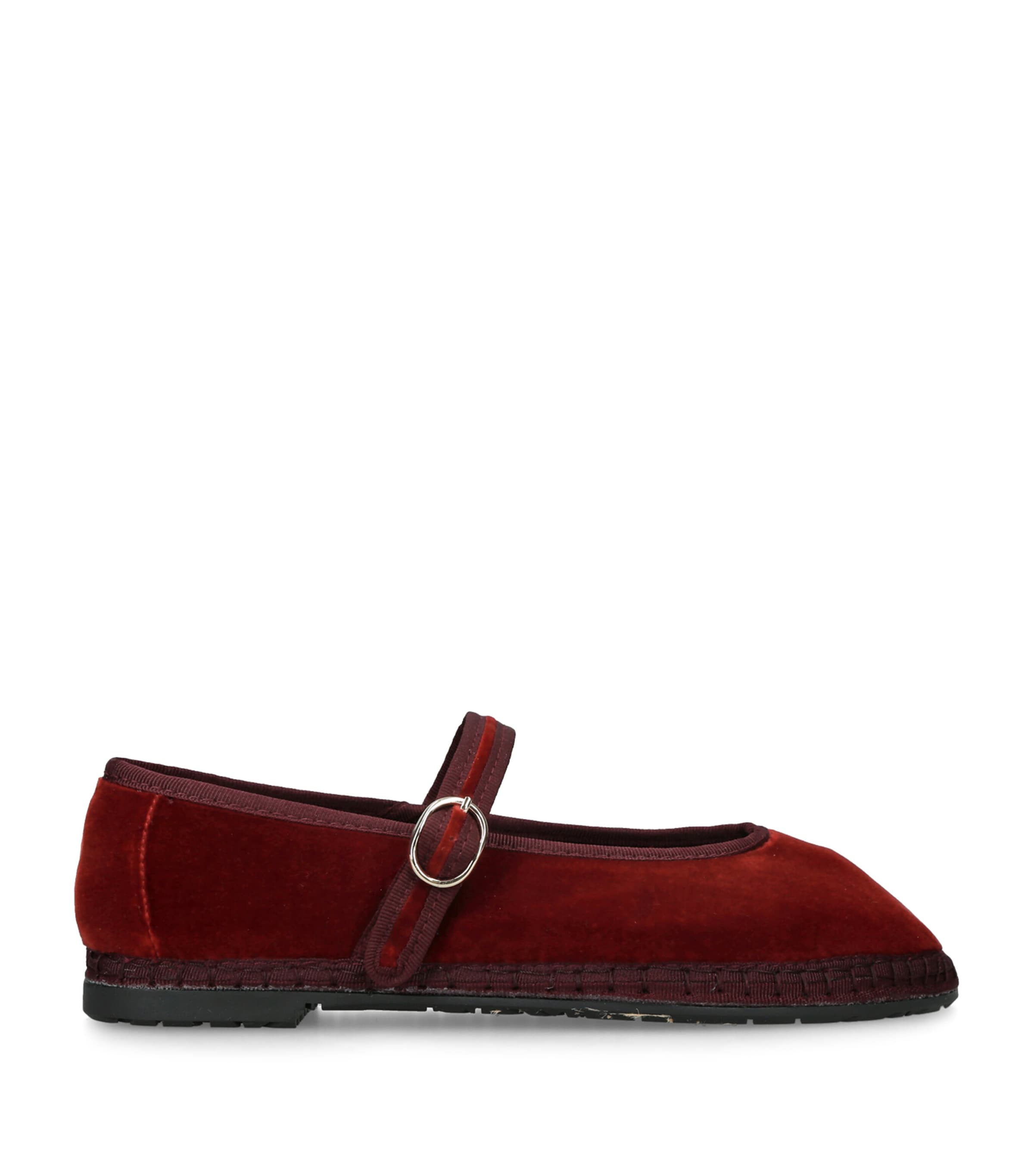 Flabelus Velvet Pierre Mary Janes Red/dark Image 1