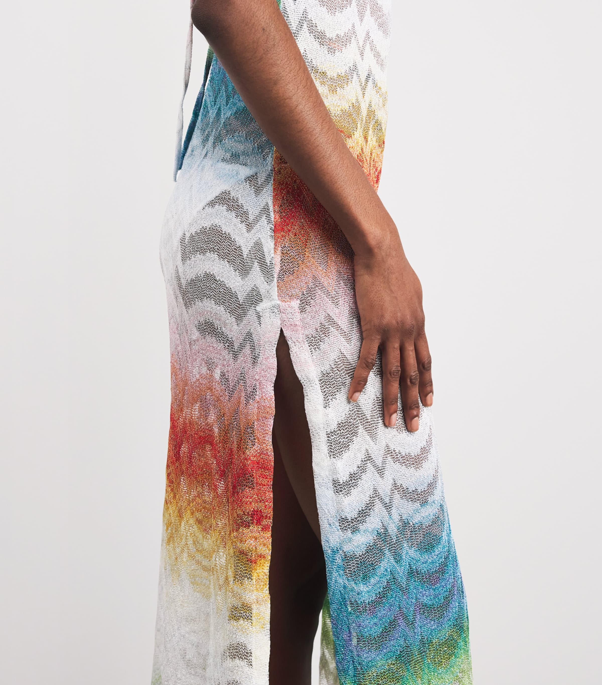 Zigzag Cowl Neck Maxi Dress SM9X1MULTICOLOR Image 4