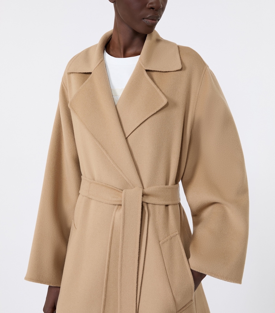 Weekend Max Mara Womens Wool-Blend Belted Coat Camel Image 5