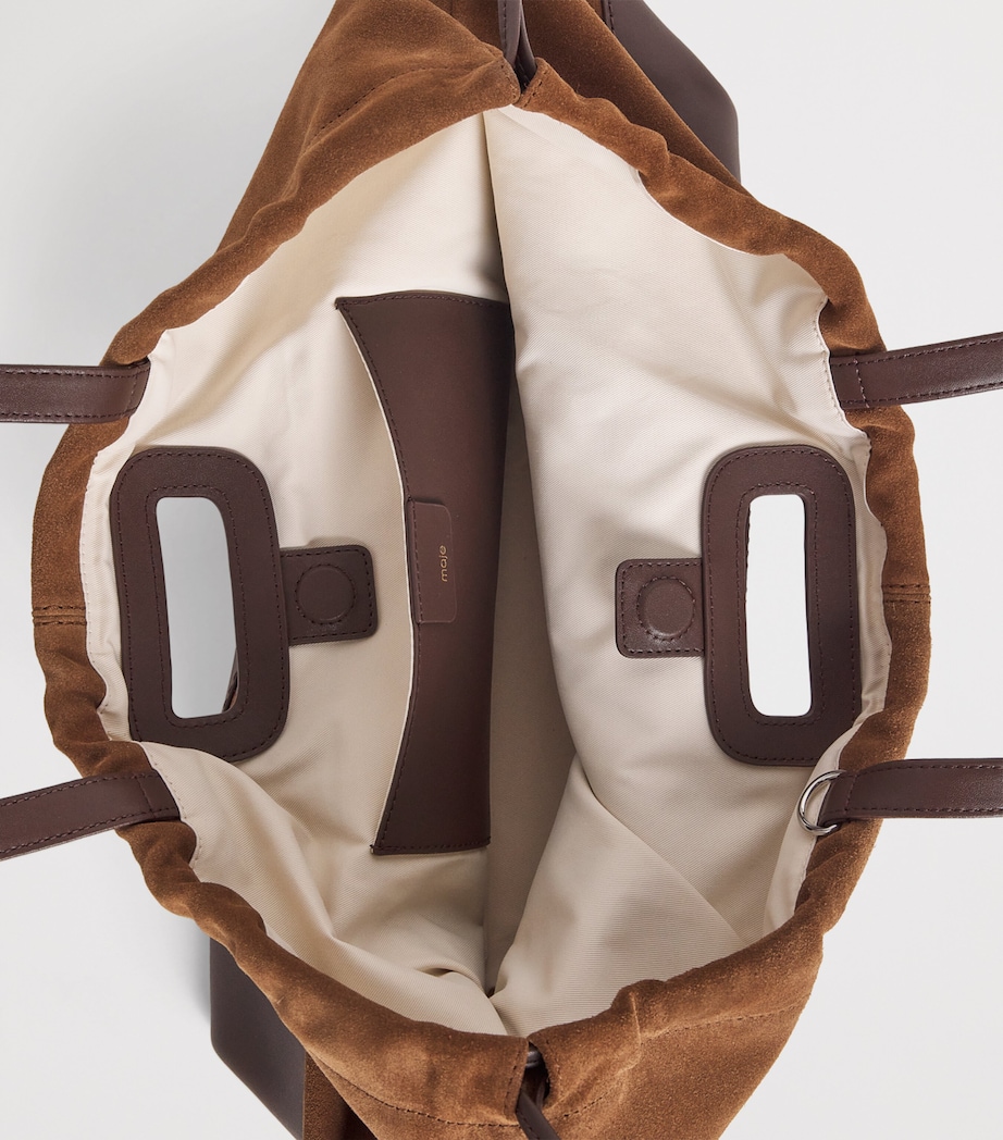 Maje Leather and Suede Milpi Tote Bag Camel/brown Image 5