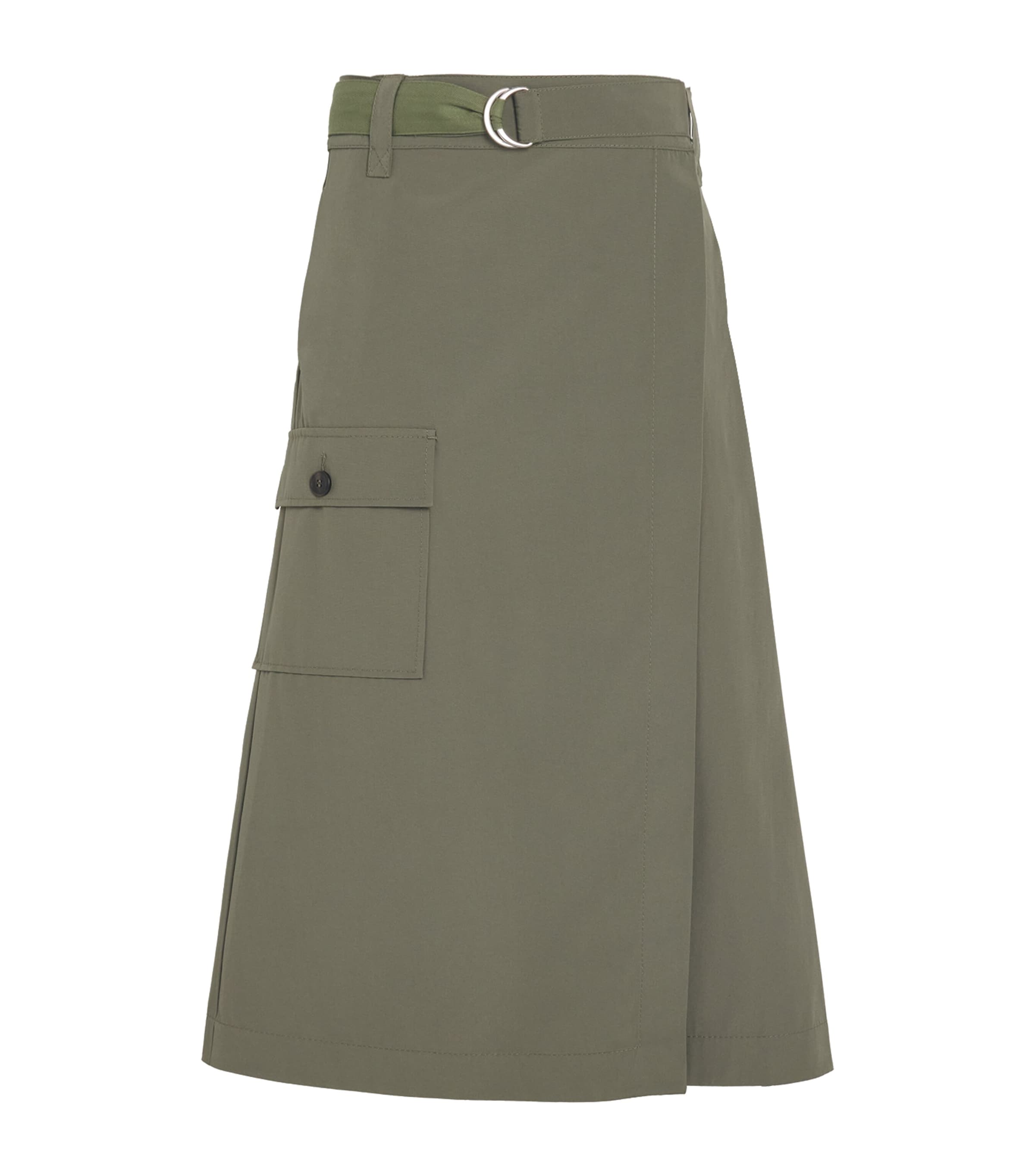 Max & Co Wrap Midi Skirt In Green