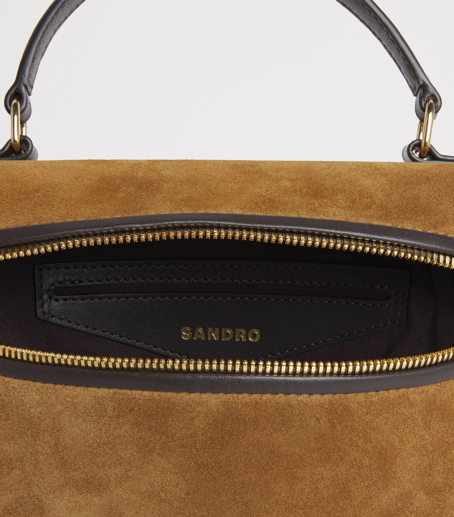 Sandro Paris Suede Tangolino Vanity Bag Camel Image 5
