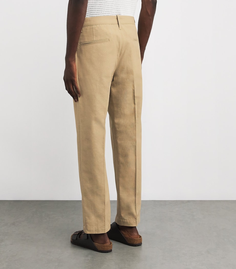 Cotton Pleated Justin Trousers D34 Image 4