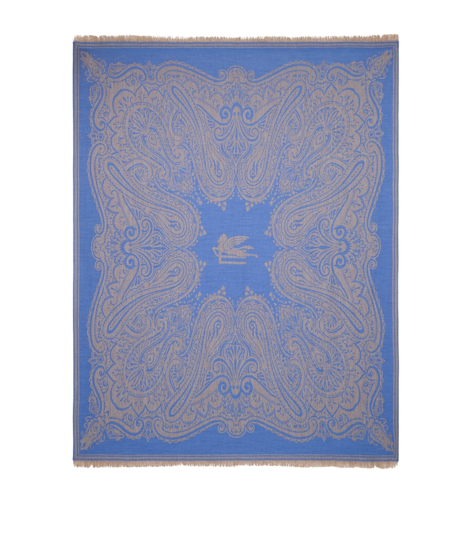 Etro Wool Alocasia Throw (140cm x 180cm) Blue Image 2