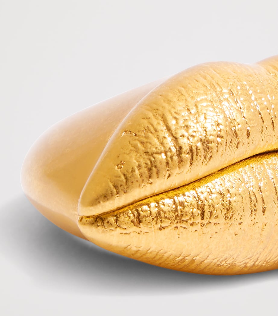 Schiaparelli Surrealist Mouth Ring Gold Image 3