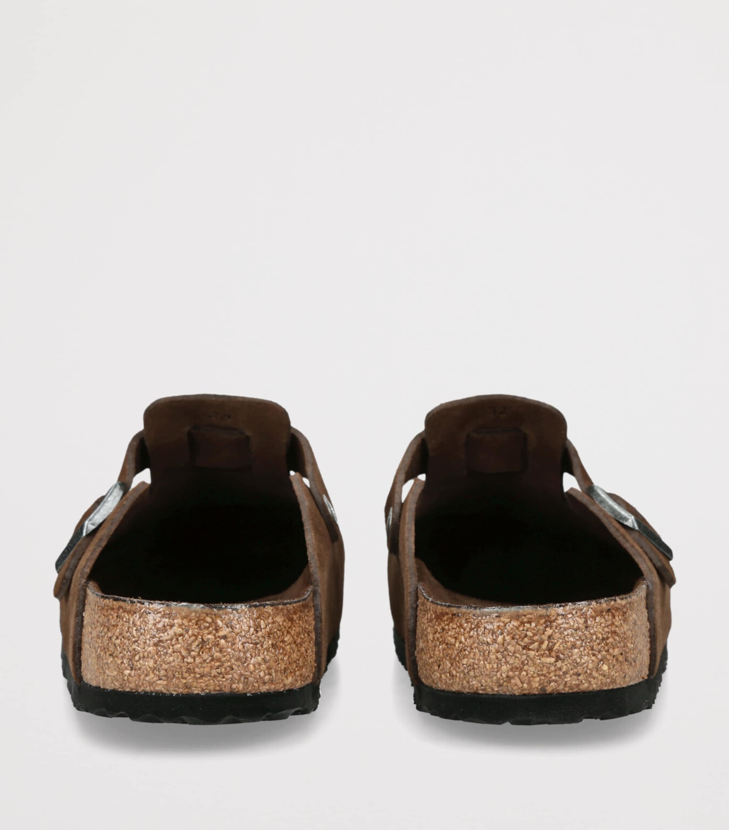 Birkenstock Suede Boston Clogs Dark Brown Image 2