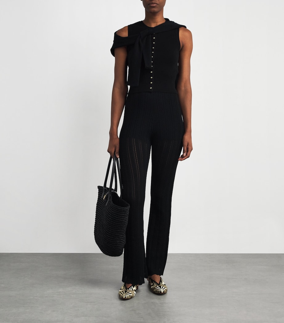 Suede Embroidered Palazzo Signoria Mules BLACK/GOLD Image 6