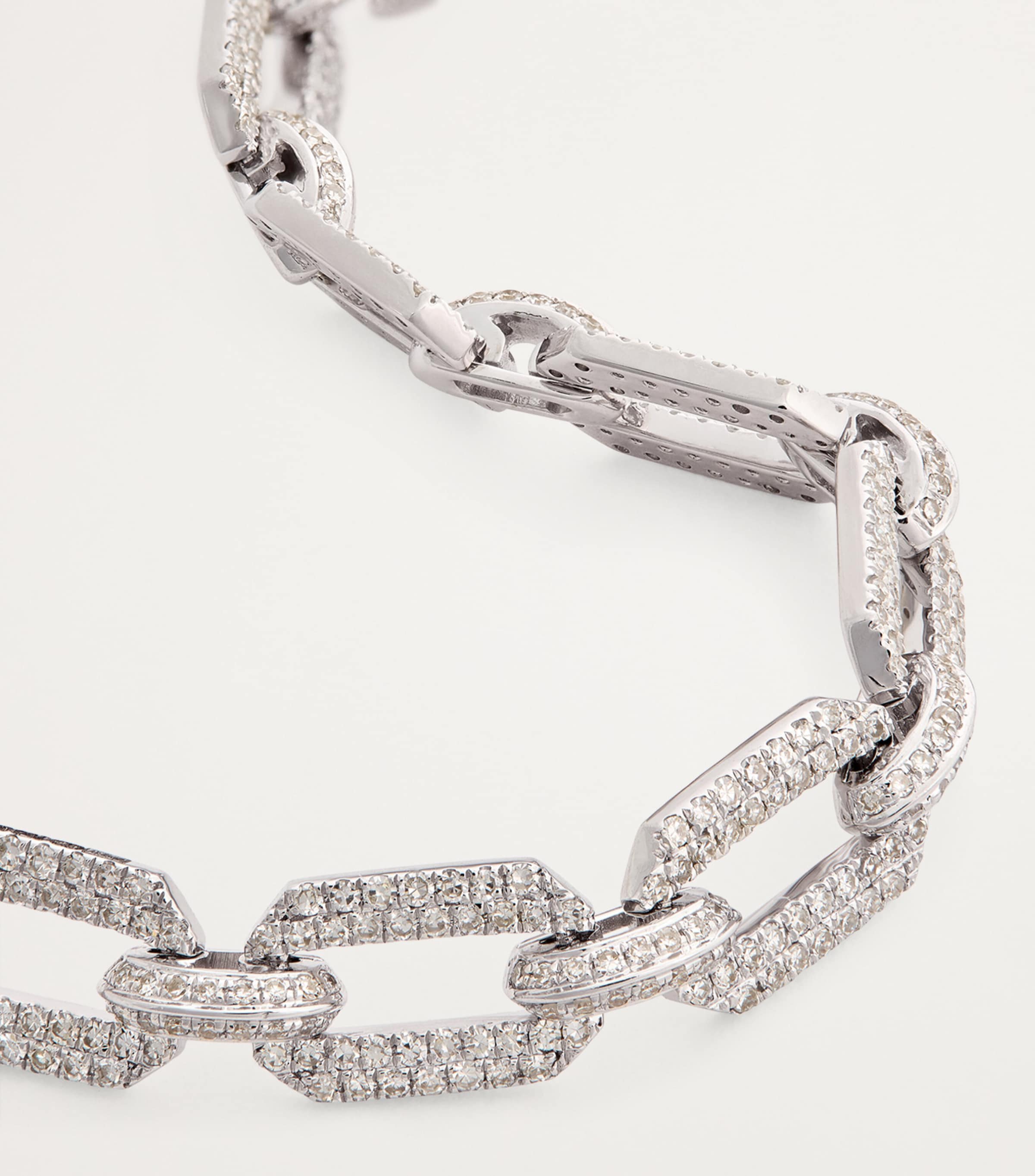 White Gold and Diamond Geo Link Bracelet WHITE GOLD Image 4