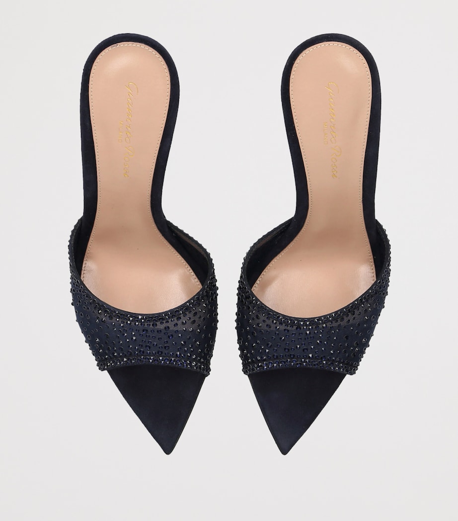 Gianvito Rossi Suede Embellished Rania Mules 85 Denim Image 3
