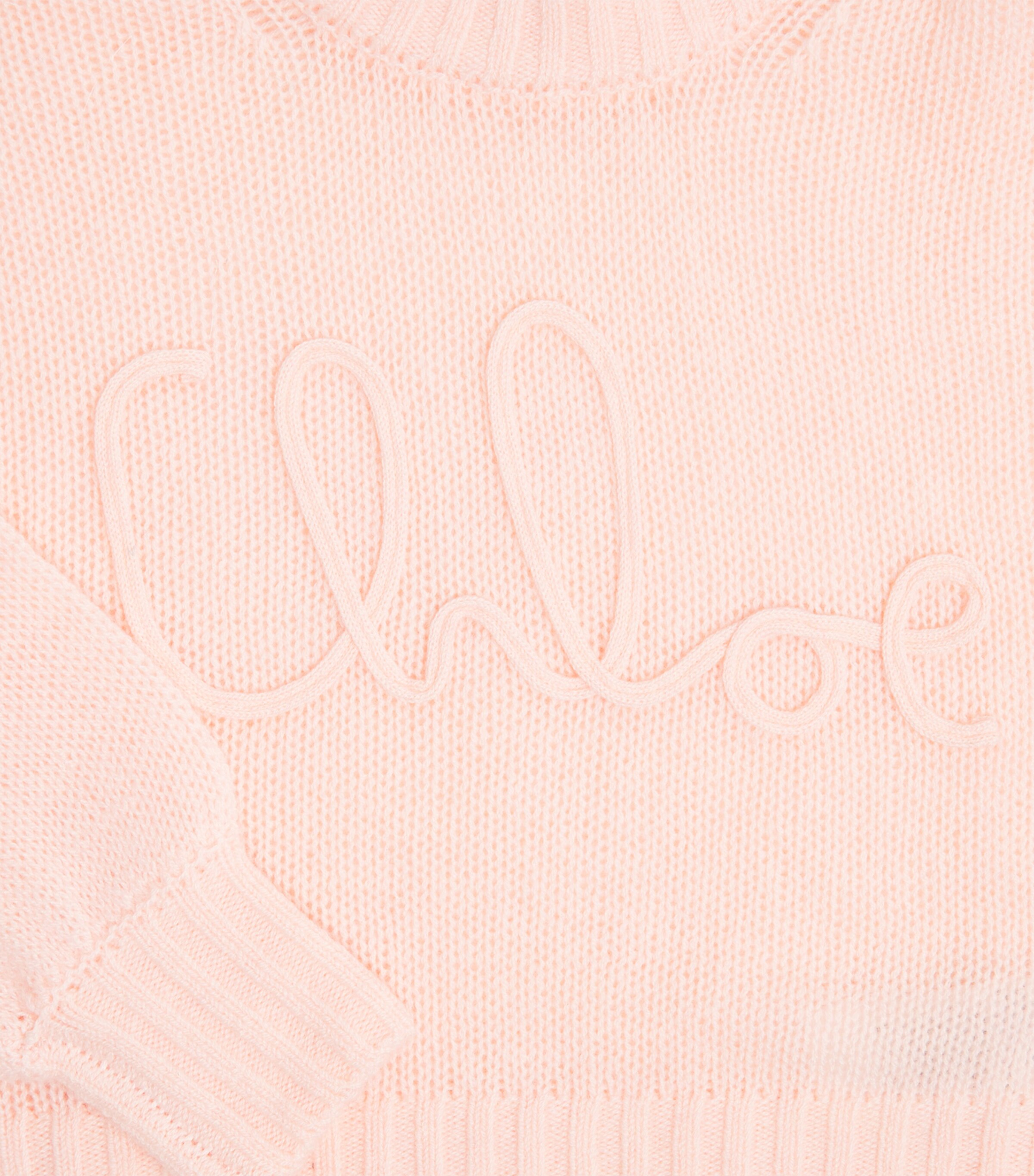 Chloé Kids Wool-Cashmere Logo Sweater (4-14 Years) Pink Image 3