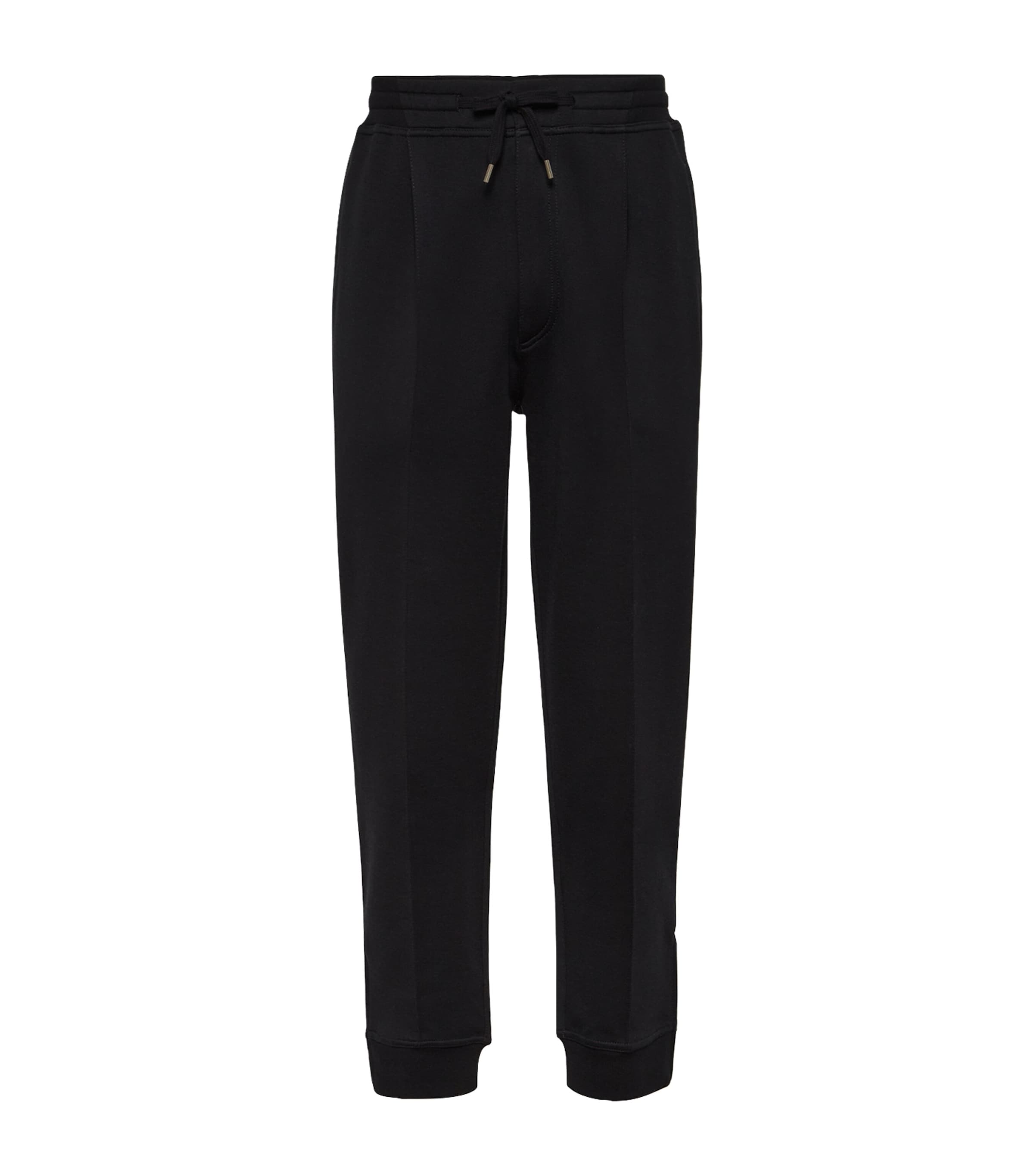 Brunello Cucinelli Cotton-blend Pleated Sweatpants In Black