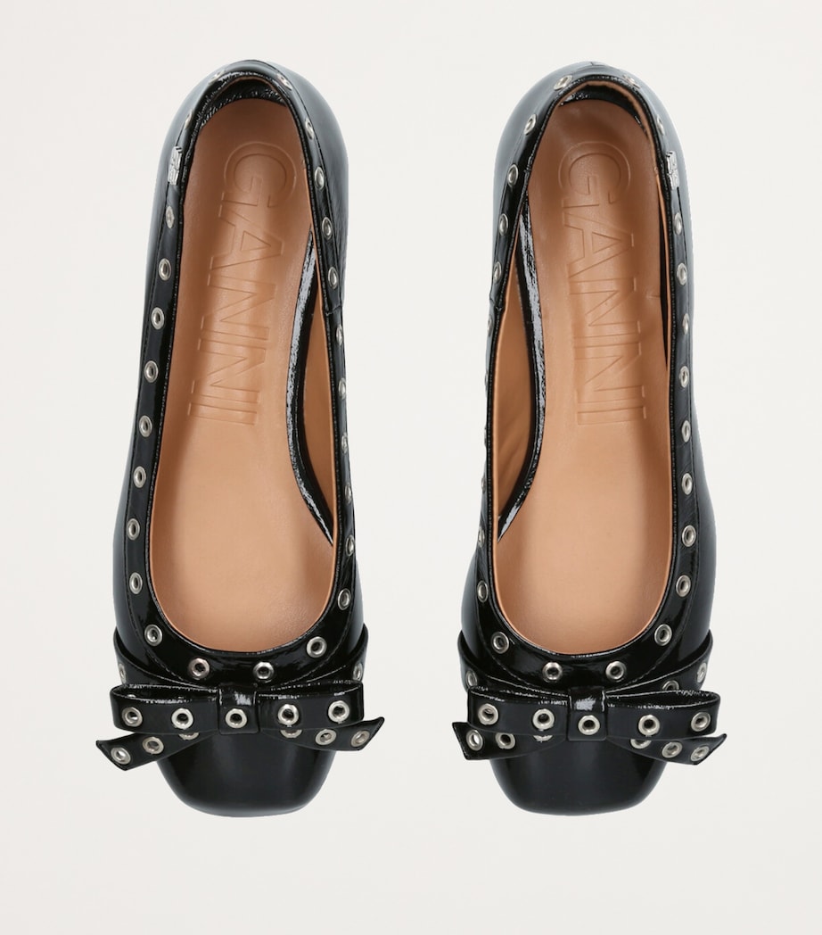Eyelet Ballet Flats BLACK Image 4