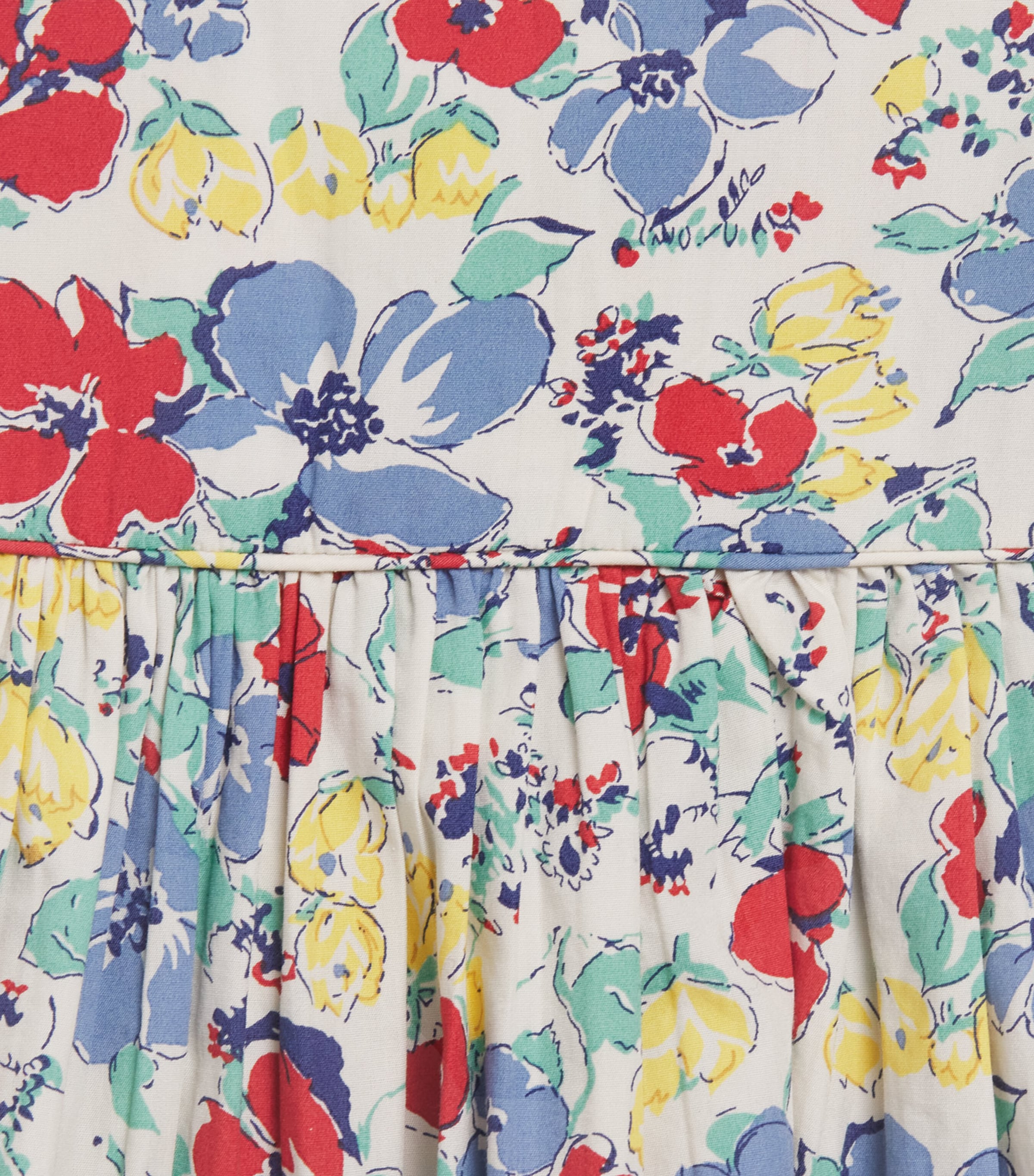 Ralph Lauren Kids Floral Print Dress and Bloomers Set (3-24 Months) Blue Multi Image 4