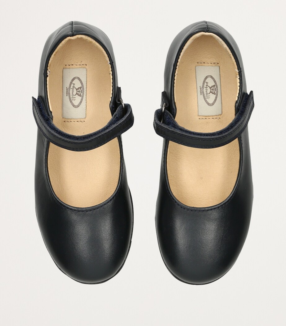 papouelli Leather Maddie Mary Janes Navy Image 4