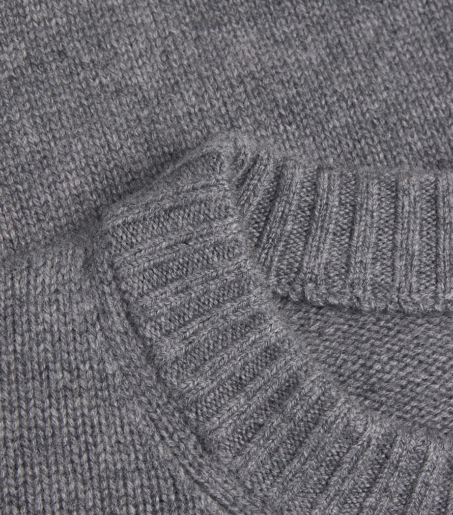 Oversized Cashmere Boyfriend Sweater DARK HEATHER GREY Image 5
