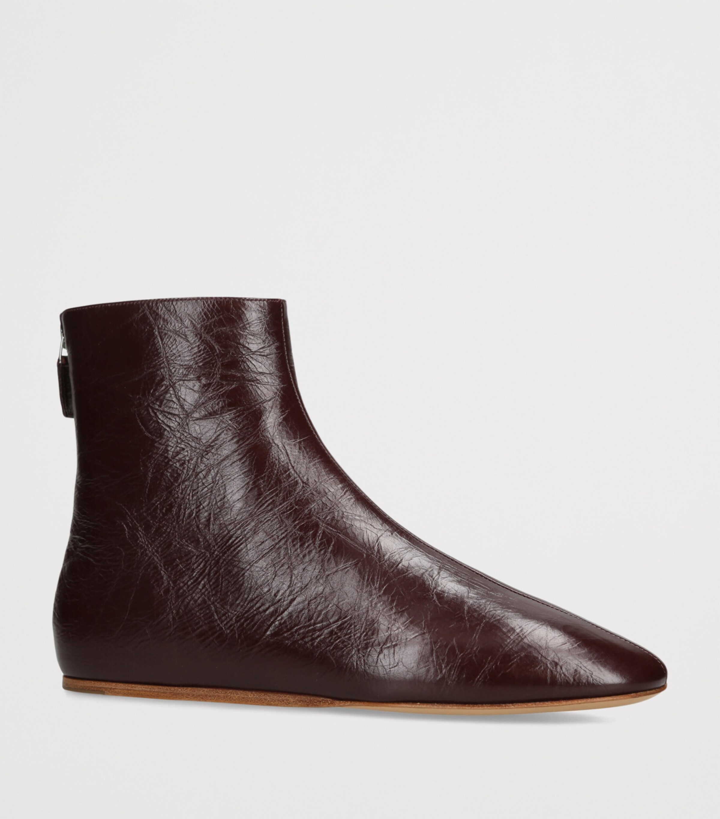 Naplack Leather Luna Ankle Boots WINE Image 3