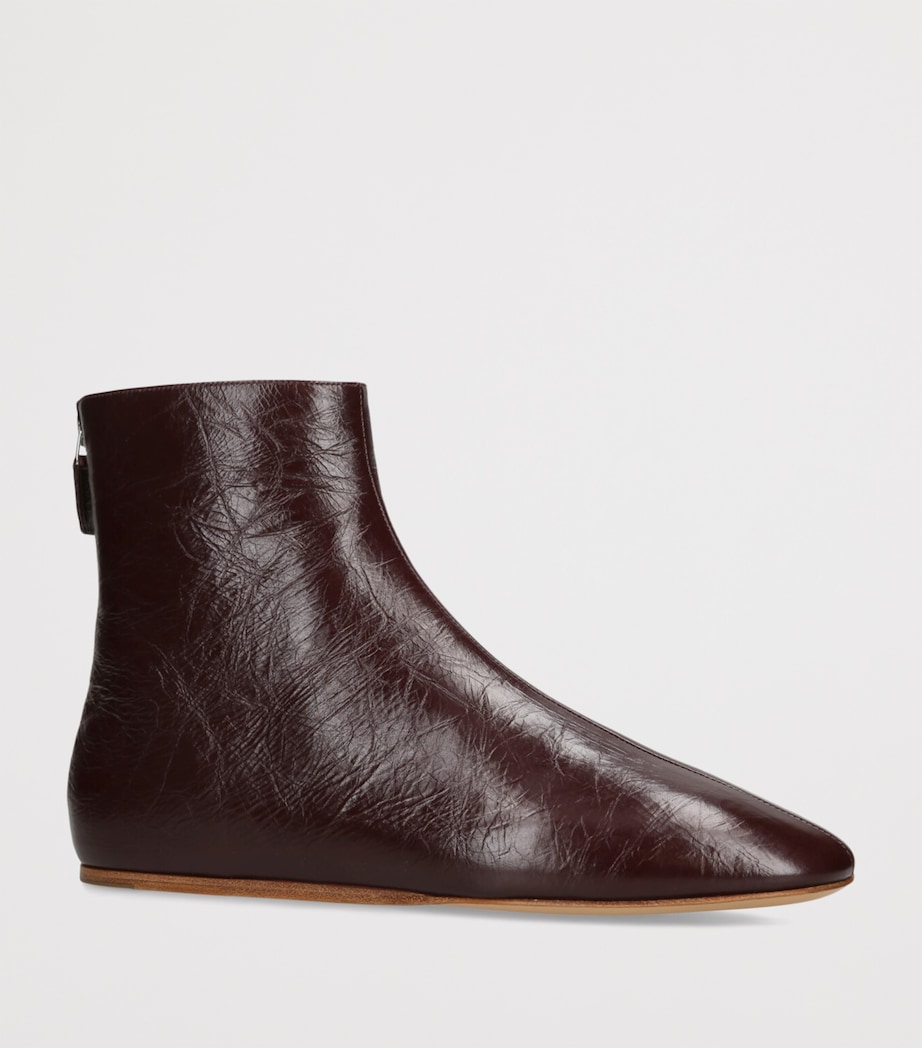 Naplack Leather Luna Ankle Boots WINE Image 3