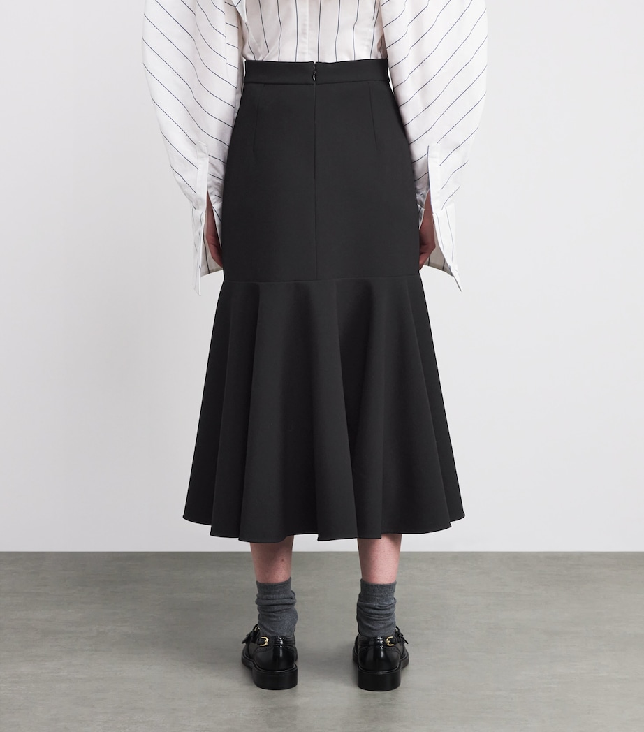 Ruffle-Trim Maxi Skirt BLACK Image 4