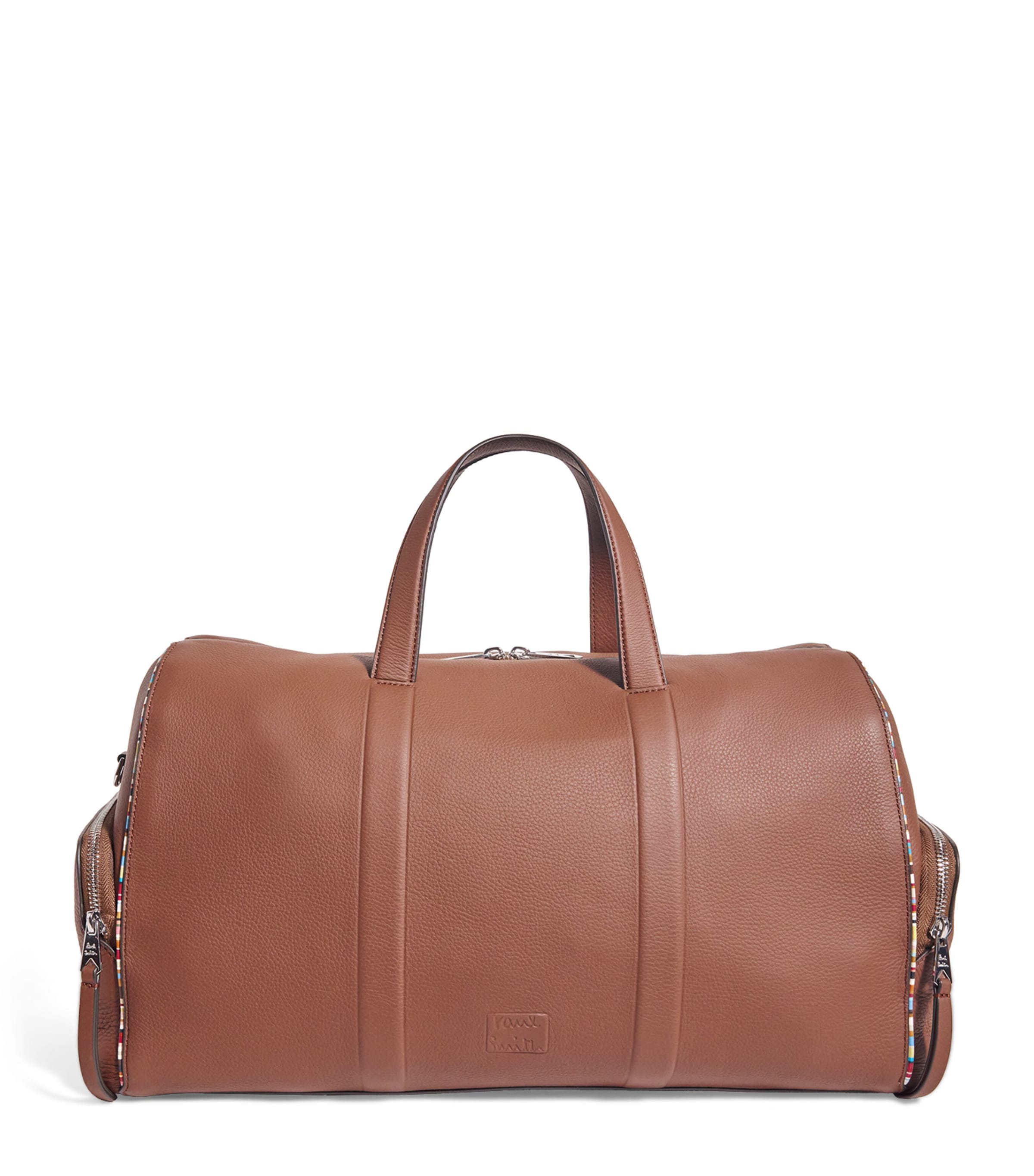 Leather Signature Stripe Holdall 62_TAN Image 1