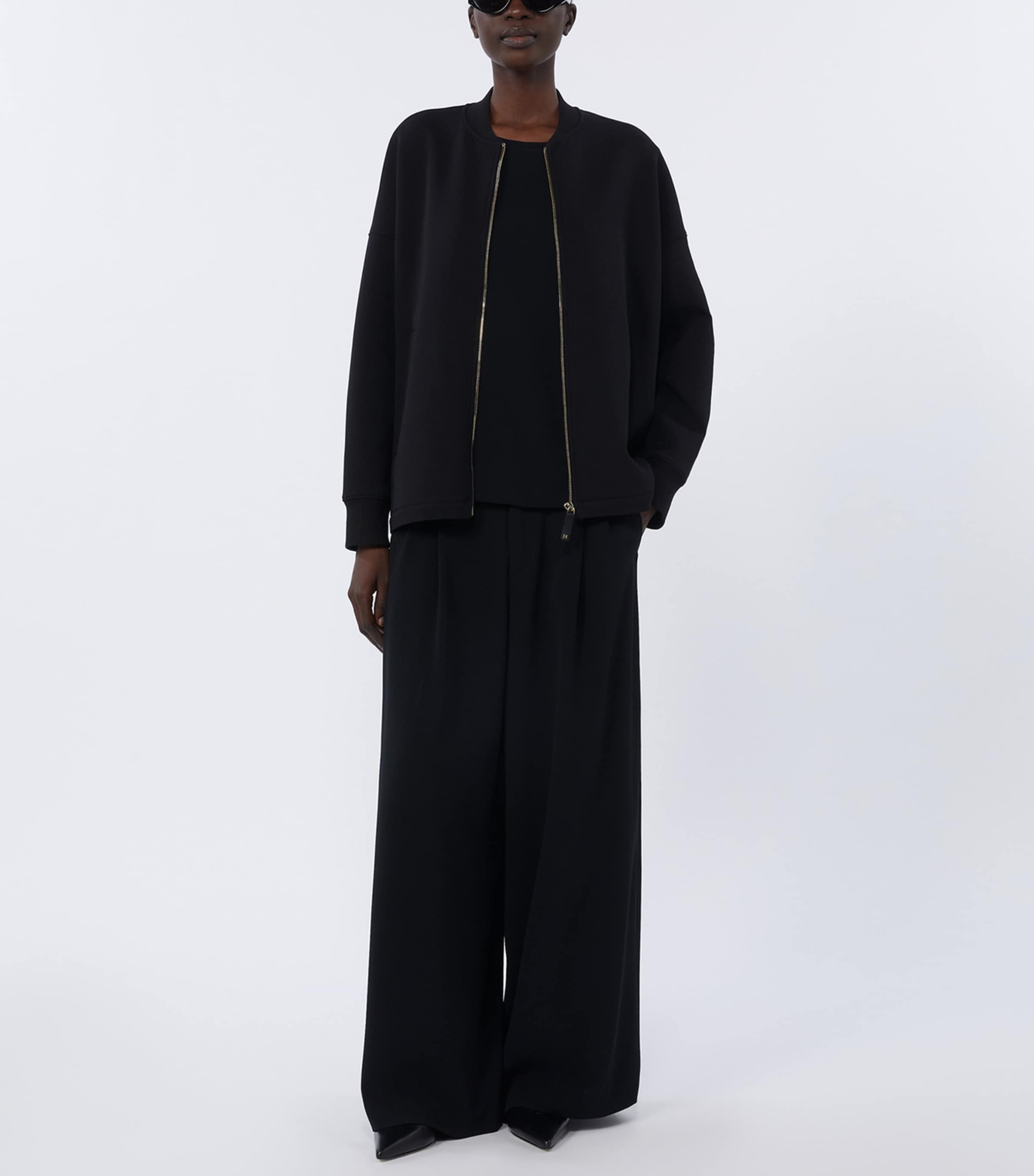 Cotton-Blend Zip-Up Jacket BLACK Image 2