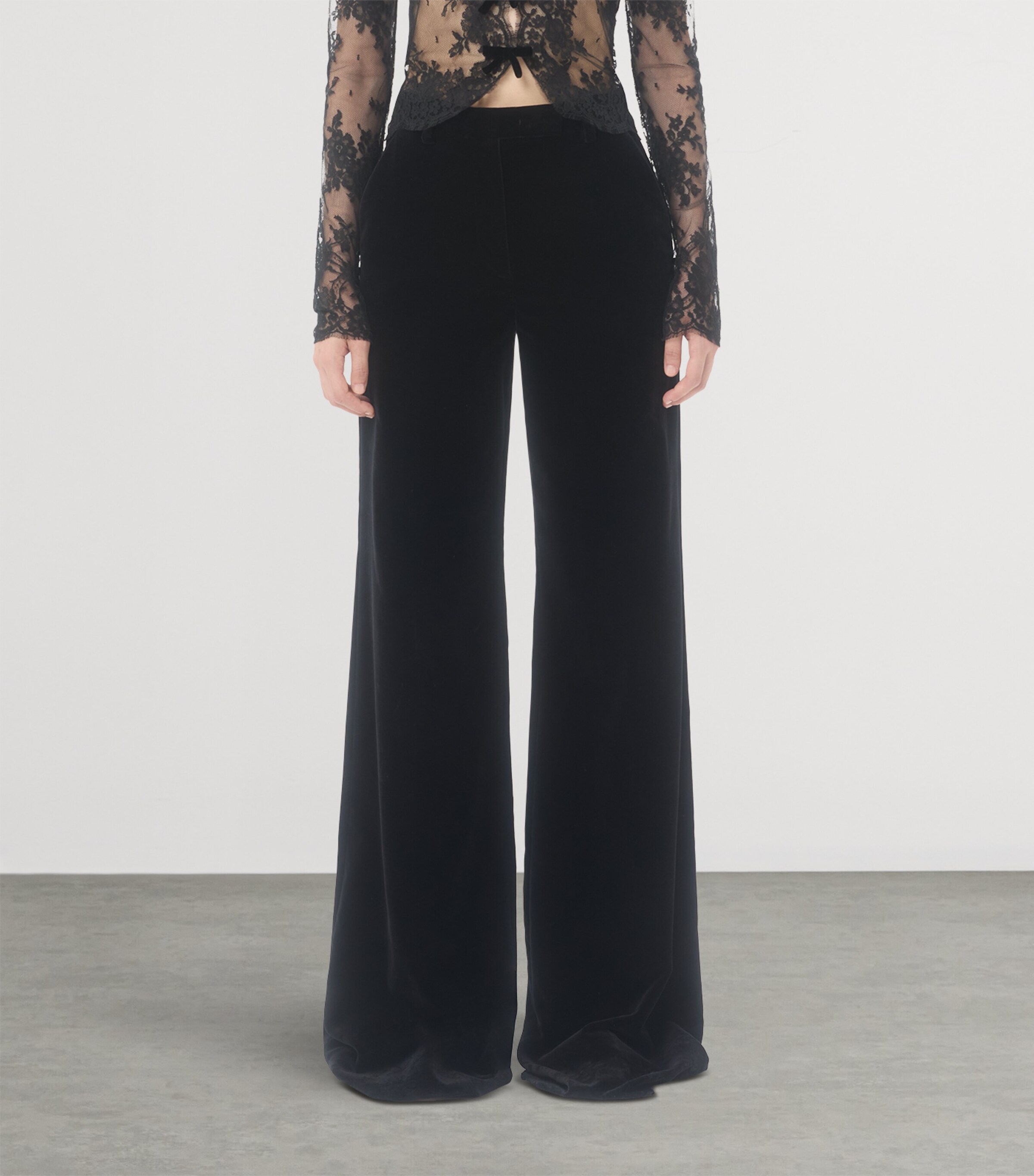 Cotton Velvet Flared Trousers 0NO Image 3
