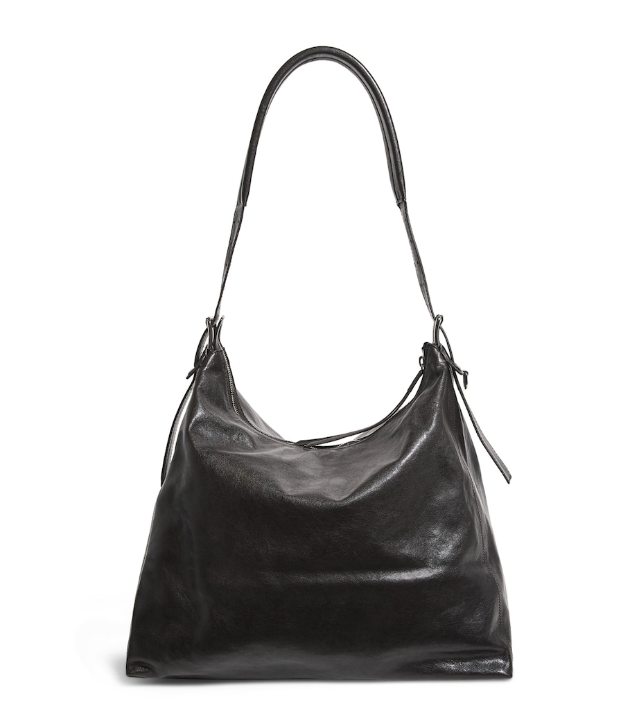Lemaire Calfskin Belted Tote Bag Dark Chocolate Image 1