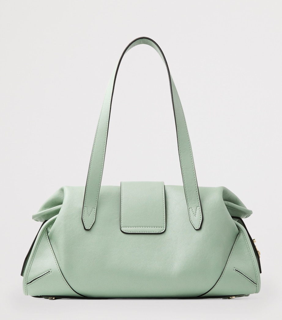 Medium Leather Bar Holdall Bag VERDE/SHINY GOLD Image 3