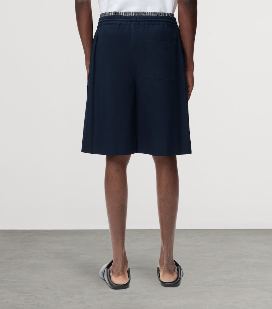 LOEWE Mens Cotton Drawstring Shorts Dark Navy Image 4