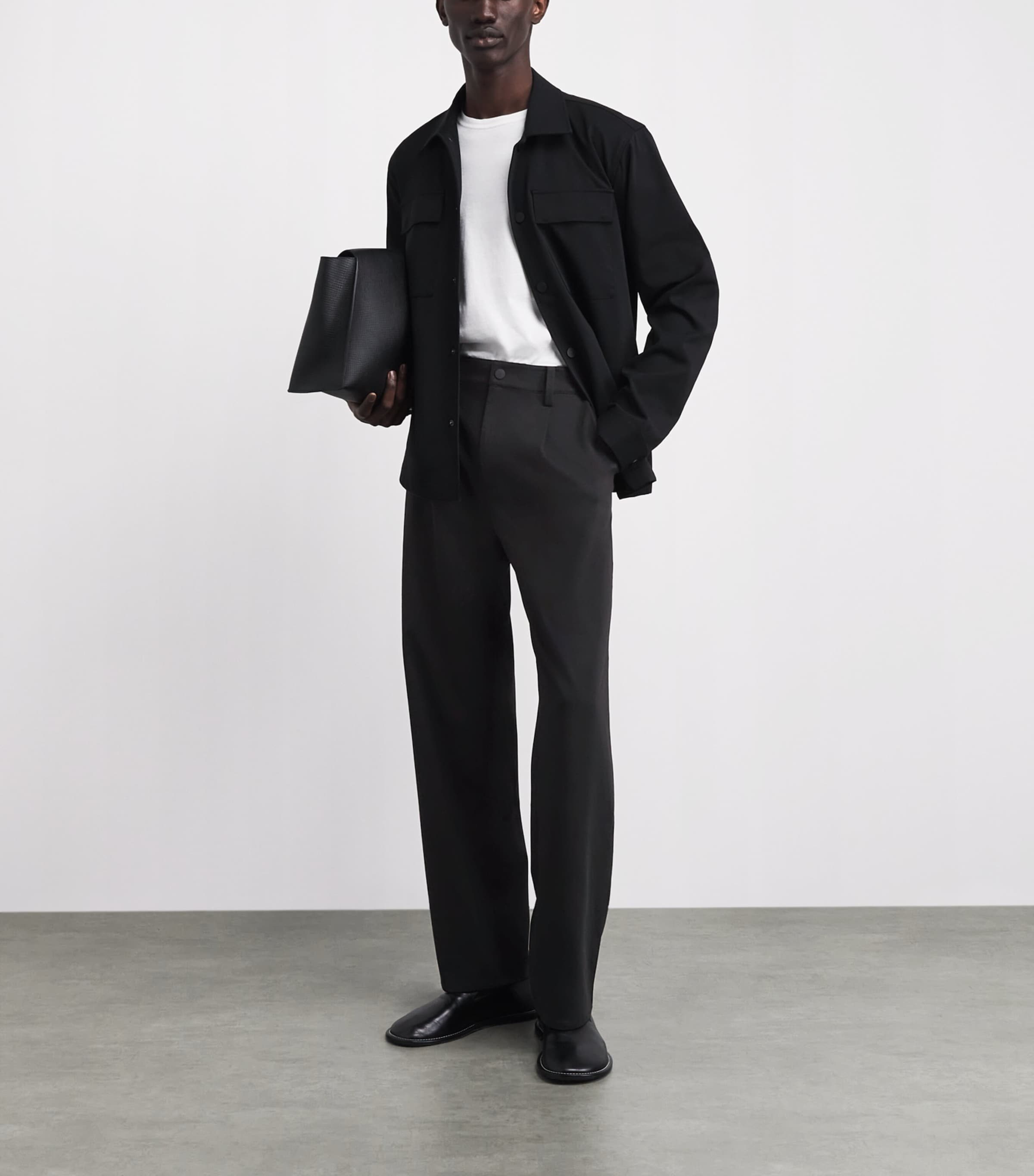 7 For All Mankind Mens Cotton-Blend Luxe Performance Trousers Double Knit Bla Image 2