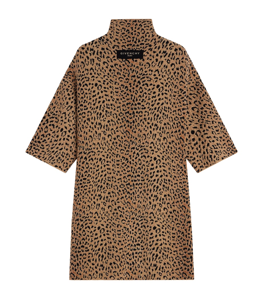 Givenchy Womens Leopard High-Neck Mini Dress Image 3