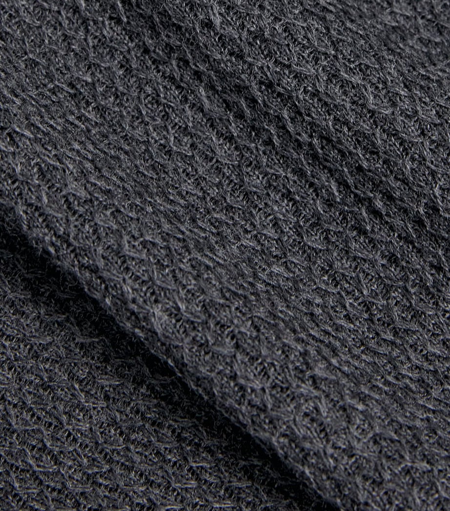 Virgin Wool Quarter-Zip Polo Sweater 14 GREY MELANGE Image 5