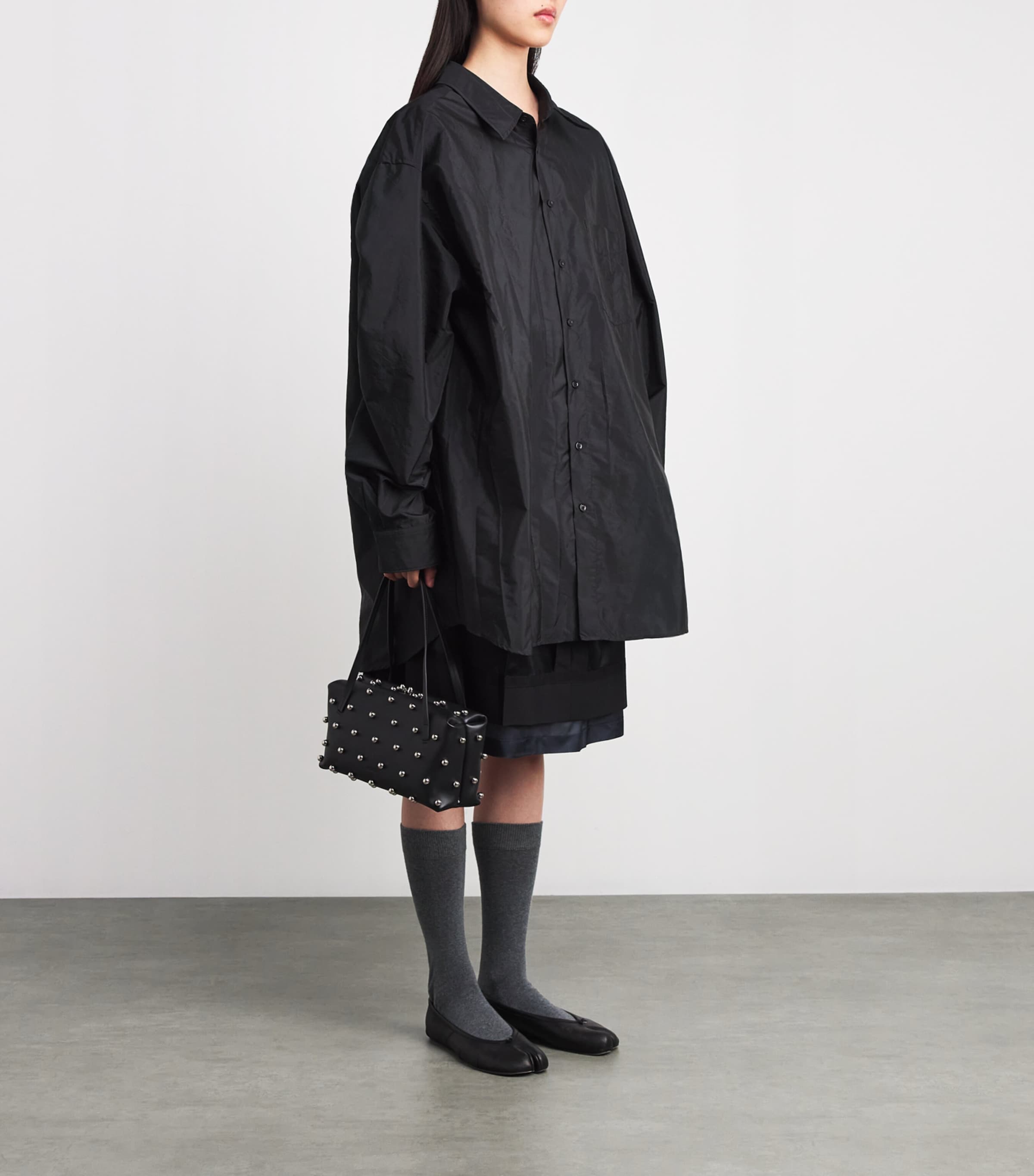 Maison Margiela Womens Woven Oversized Shirt Black Image 2