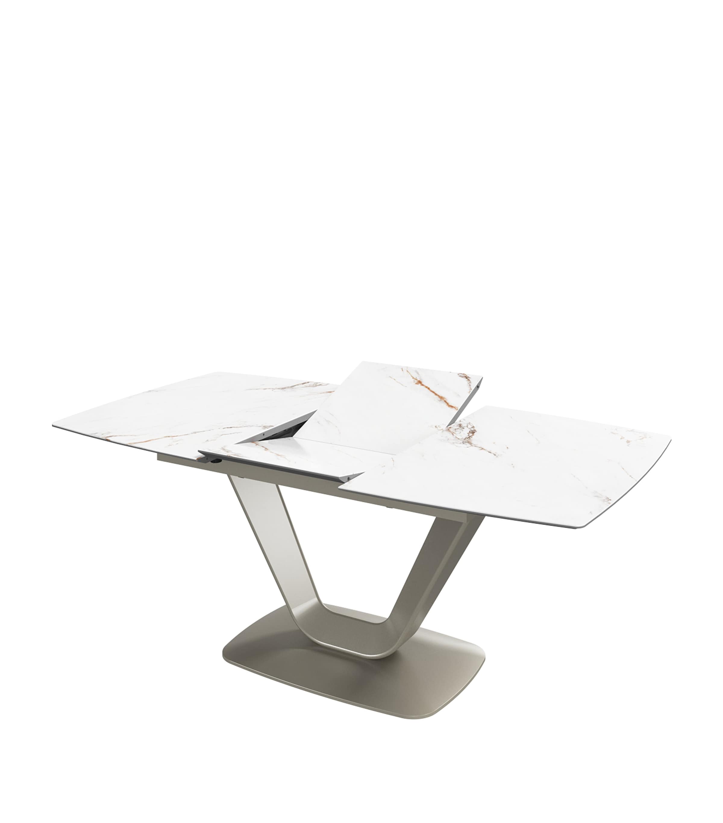 BoConcept Ceramic Alicante Extendable Dining Table Wht / Matt Ash Gry Image 2