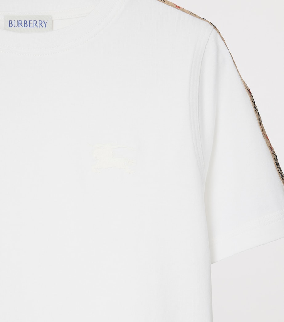 Cotton Check-Trim T-Shirt (3-12 Years) WHITE Image 3