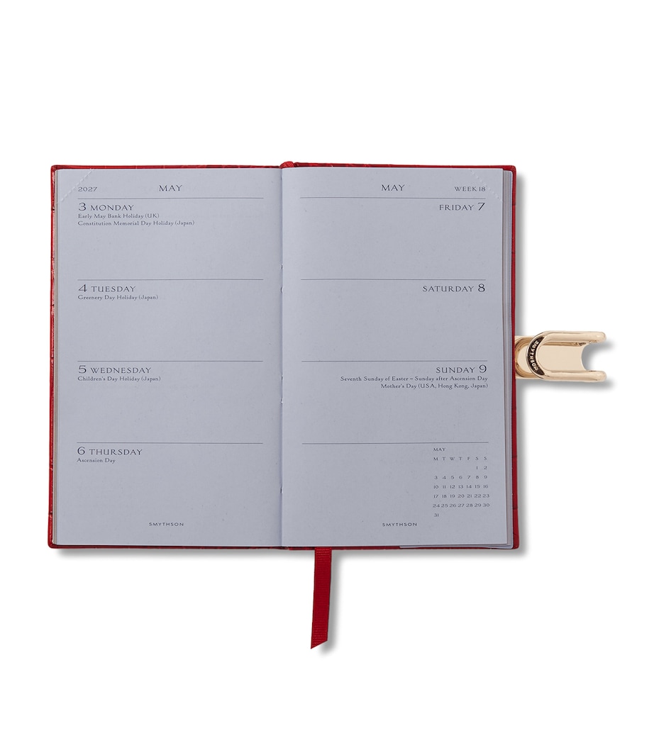 Smythson Leather Mara A6 2026 Mid-Year Diary Red Image 2